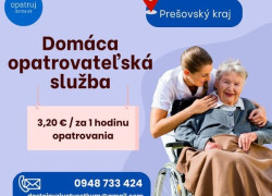Opatrovanie seniorov a ŤZP – 8 hodín denne (Po–Pia) 