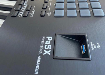 USB port closer view Korg Pa5X 76 key Professional Arranger Keyboard